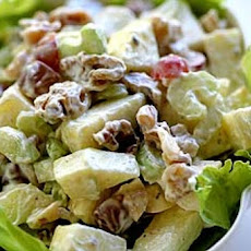 Waldorf Salad with Cranberries and Pecans in Radicchio Cups
