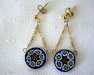 Bello Retro Antiguo Par De Aros Pendientes  