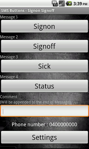 SMS Buttons - For Android 2.X