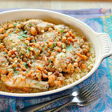 Chicken Tagine with Apricots, Almonds & Chickpeas