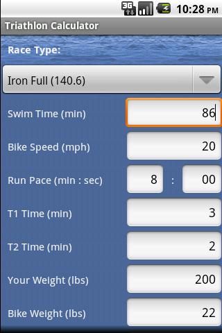 Triathlon Calculator