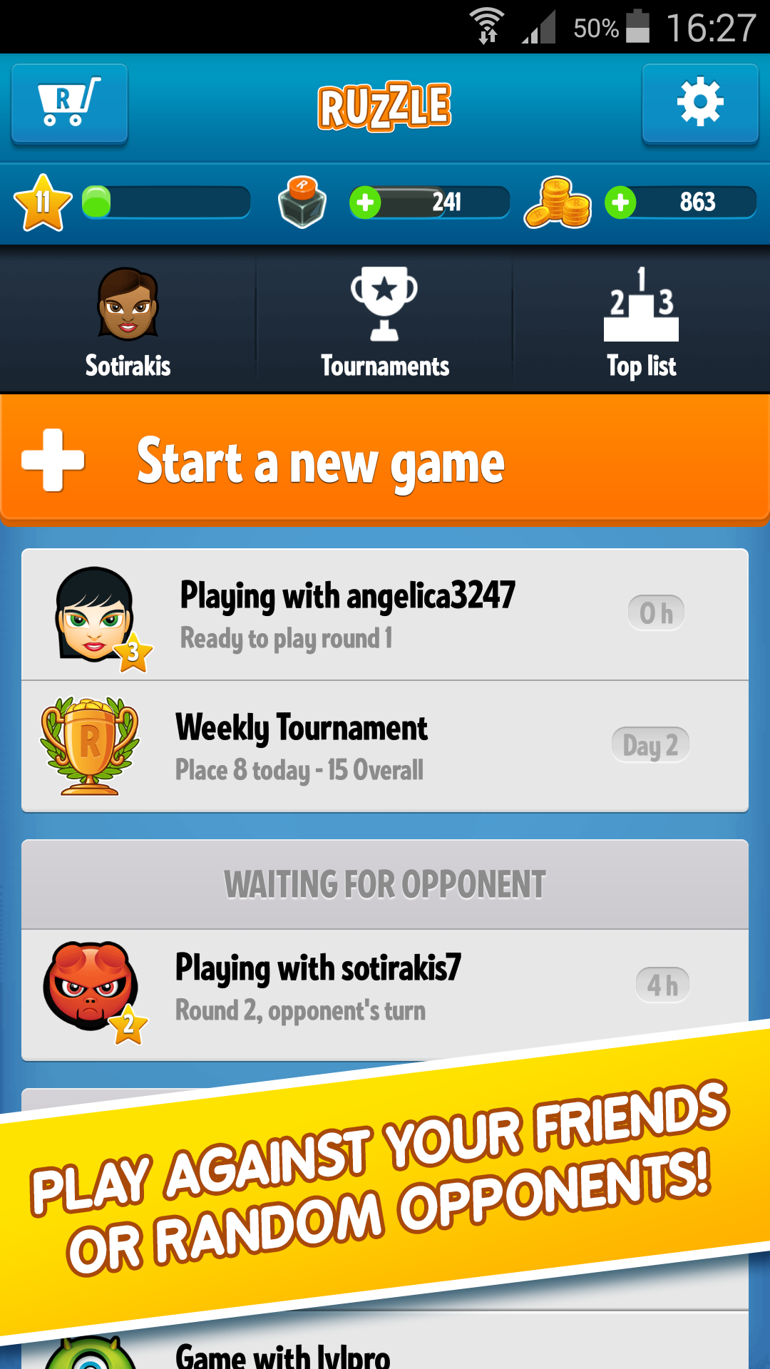 Android application Ruzzle screenshort