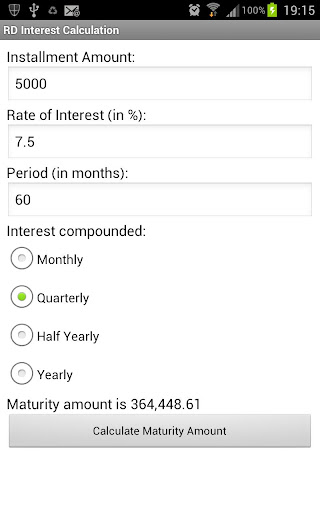 Bank Interest Calculator