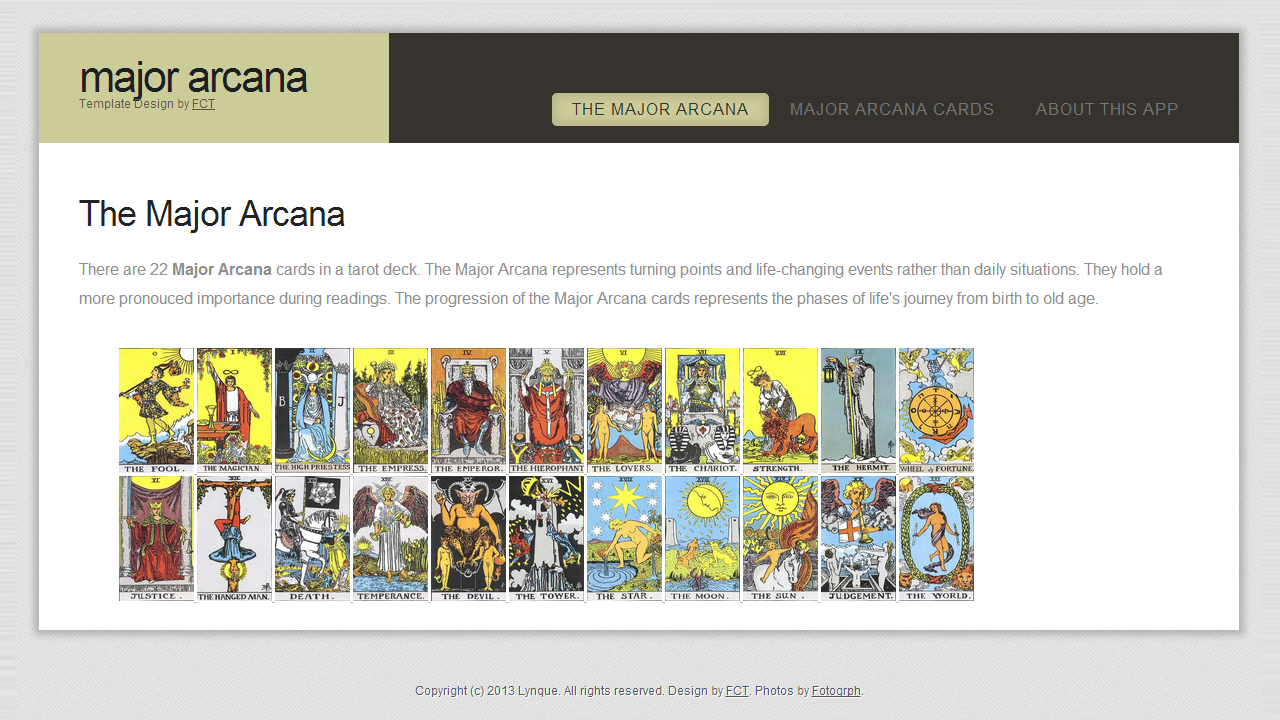 Android application Major Arcana screenshort