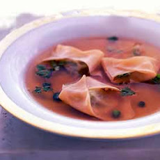 Green Pea Ravioli in Lemon Broth