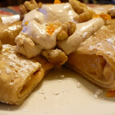 Citrus Sweet Potato Whole Wheat Crepes with Spiced Topping