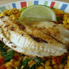 Cumin Fish & Roasted Corn Salsa (21 Day Wonder Diet: Day 10)