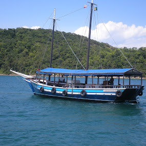 blue boat by Anderson Soares - Transportation Boats