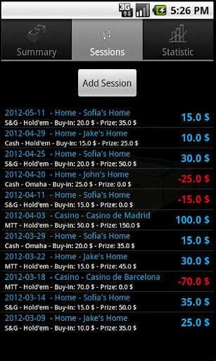live-poker-bankroll for android screenshot
