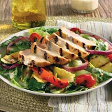 Grilled Vegetables & Chicken With Creamy Goat Cheese