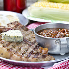 Campfire Porterhouse Steaks with Compound Butter {Giveaway}