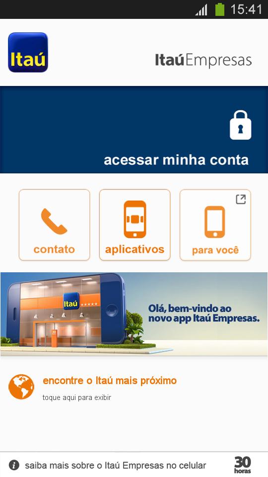Android application Itaú Empresas screenshort