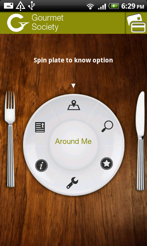 Android application Gourmet Society screenshort