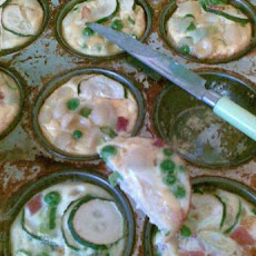 Mini Pasta, Pea and Bacon Quiches