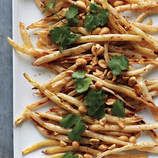 Roasted Wax Beans with Peanuts and Cilantro