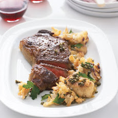 Steak with Cauliflower and Crispy Bread Crumbs