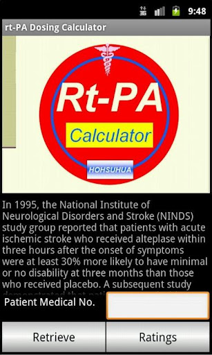 rt-PA Dosing Calculator
