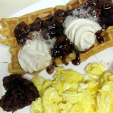 Bananas Foster Belgian Waffles