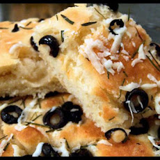 Focaccia Bread Herbed With Black Olive & Fresh Rosemary