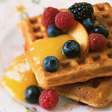 Oat and Whole-Wheat Waffles with Mango Sauce
