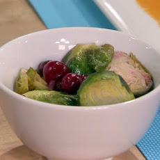 Caramelized Brussels Sprouts with Cranberries and Bacon