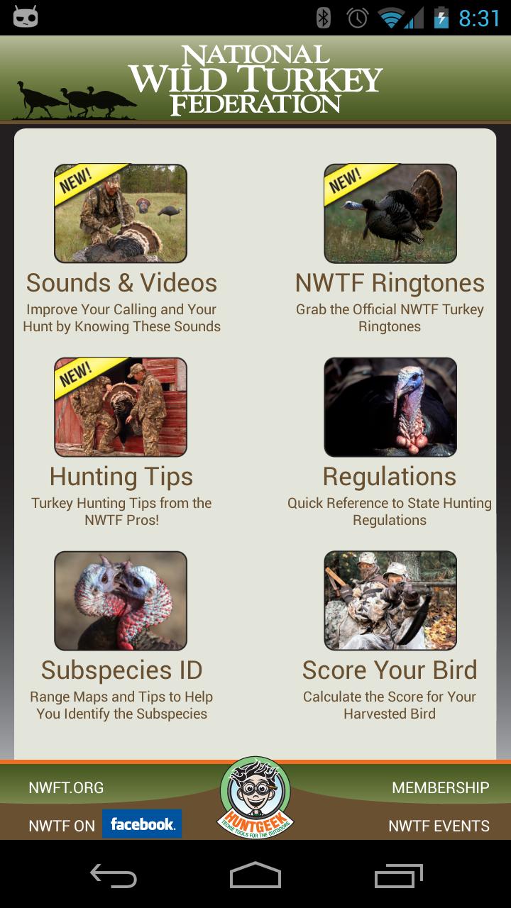 Android application NWTF Turkey Hunting Toolbox screenshort