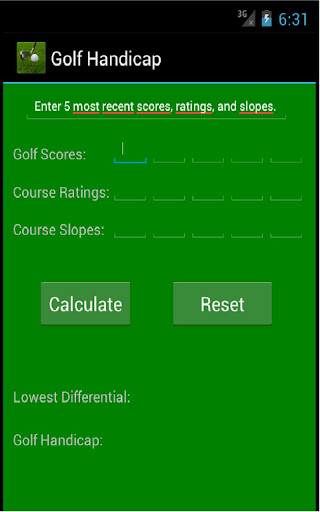 Golf Handicap Calculator