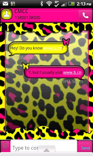 GO SMS THEME NeonLeopard2