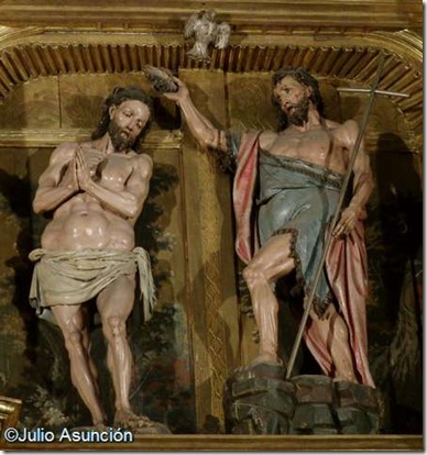 San Juan Bautista y Cristo - Retablo de los Santos Juanes - Estella