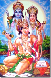 Hanuman thinking of Sita and Rama Hanuman thinking of Sita and Rama
