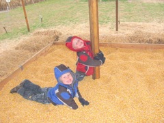 10.29.11 Cousins halloween get together Kyle and Cody in the corn kernels2