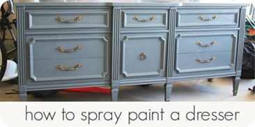 how to spray paint a dresser