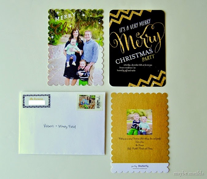 Shutterfly Perfectly Personal Holiday Cards and stationery set