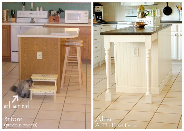 Kitchen island before and after