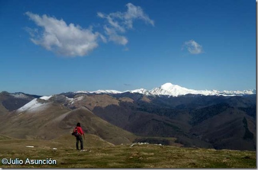 La Selva de Irati y el pico Ori desde el Mendizar