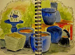 blue pots garden house