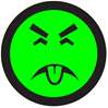 c0 This is Mr Yuk. Mr Yuk was a campaign started in the 1960s to warn children against poisons in the home. He came home from schools on a sheet of stickers and was applied near cleansers and other dangerous chemicals.