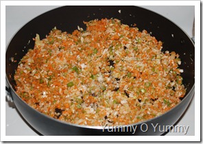 Finely chopped veggies