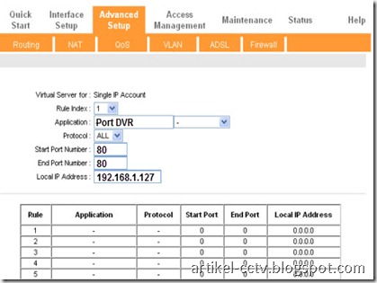 menu virtual server