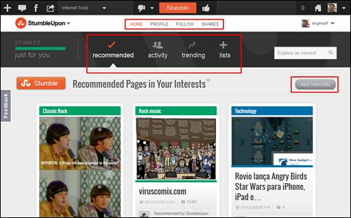 Veja apenas o que mais lhe agrada na internet -StumbleUpon - Visual Dicas