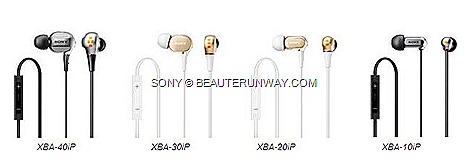 Sony XBA in-ear headphones prices XBA-40iP XBA-30iP XBAiP-20  XBAiP-10 remotely control their iPhone function as  the digital music players while talking hands-free micro-sized Balanced Armature (BA) drivers,  double-layered housing