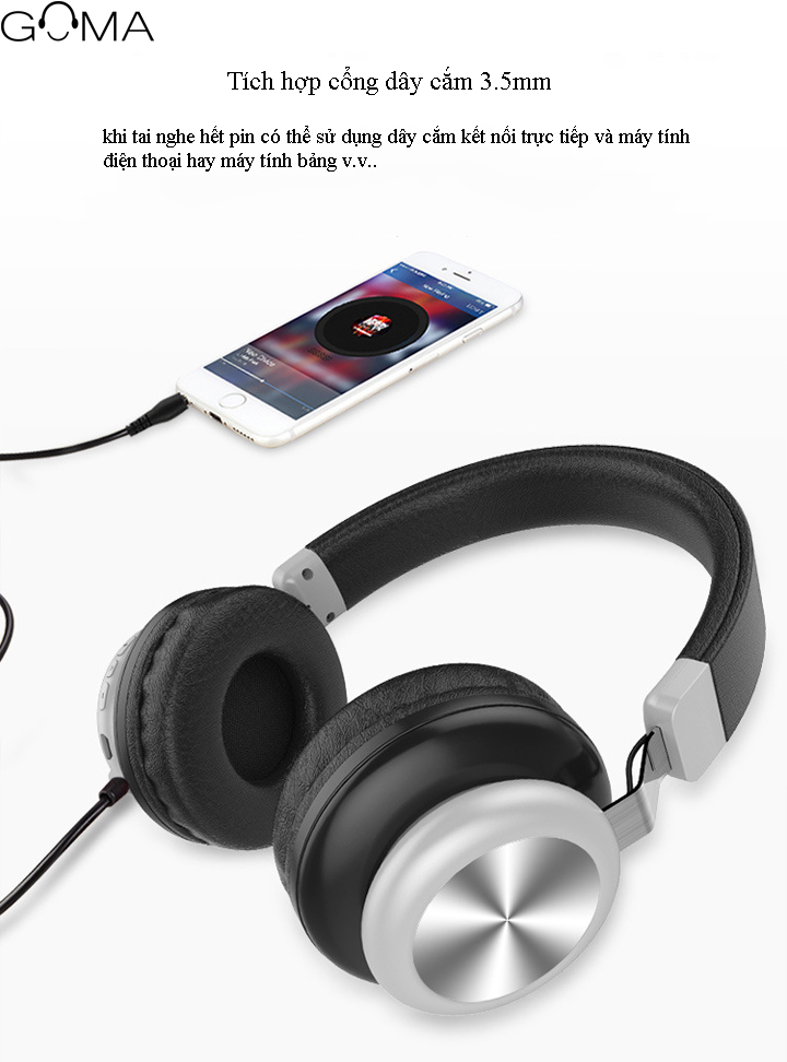 Tai nghe chụp tai Bluetooth Qilian BH2