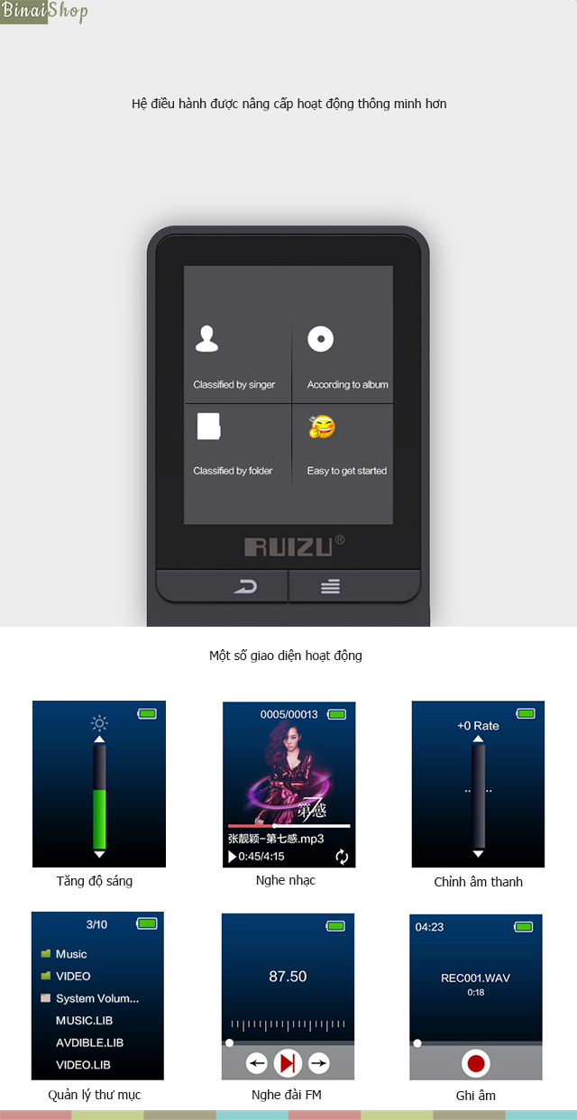 Máy nghe nhạc Lossless Ruizu X20 Camo