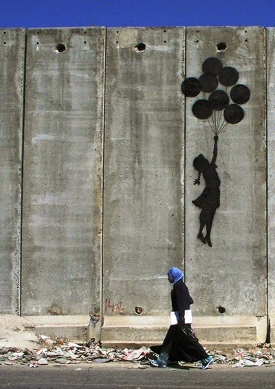 Banksy westbank wall balloon girl1