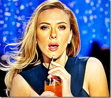 Scarlett Johansson sipping SodaStream Beverage 2