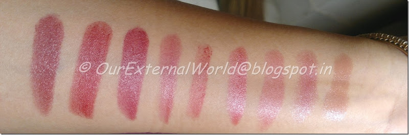 Lipstick Collection - 9 color swatches