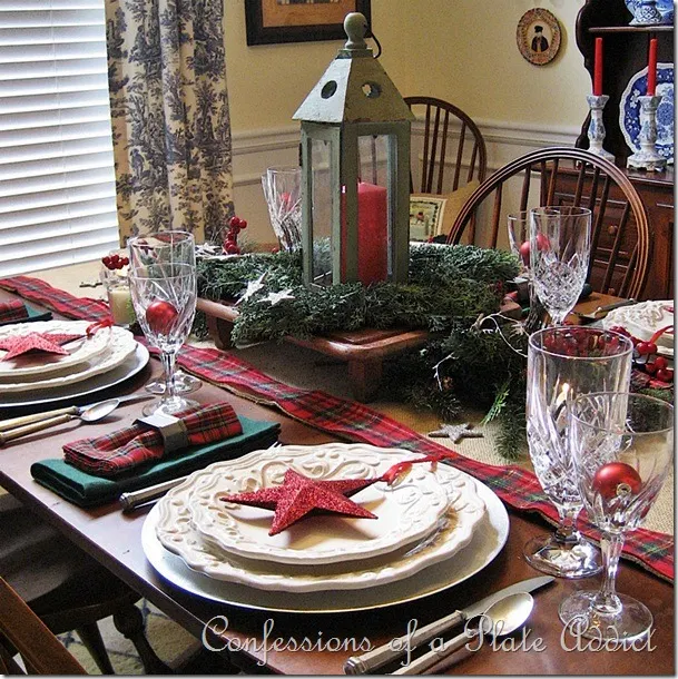 CONFESSIONS OF A PLATE ADDICT: My Starry Burlap and Plaid Christmas ...