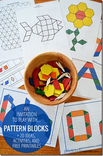 FREE printable pattern block sets to help preschool and kindergarten children practice their alphabet letters, numbers, shapes, patterns, create picture, and more! FREE printable pattern block sets to help preschool and kindergarten children practice their alphabet letters, numbers, shapes, patterns, create picture, and more!