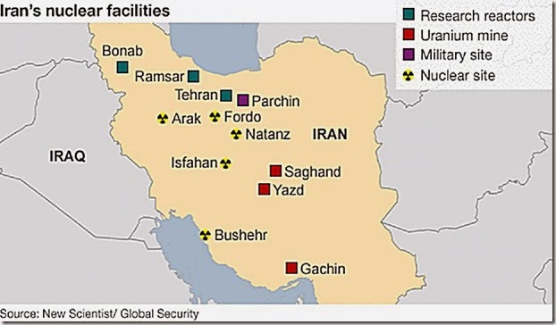 Iran Nuke Sites Map