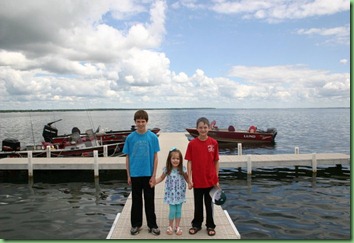 Cara and Boys on Battle Lake